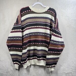 Vintage 90s North Wales 3D Textured Coogi Like Crew Neck Sweater Men's‎ XL